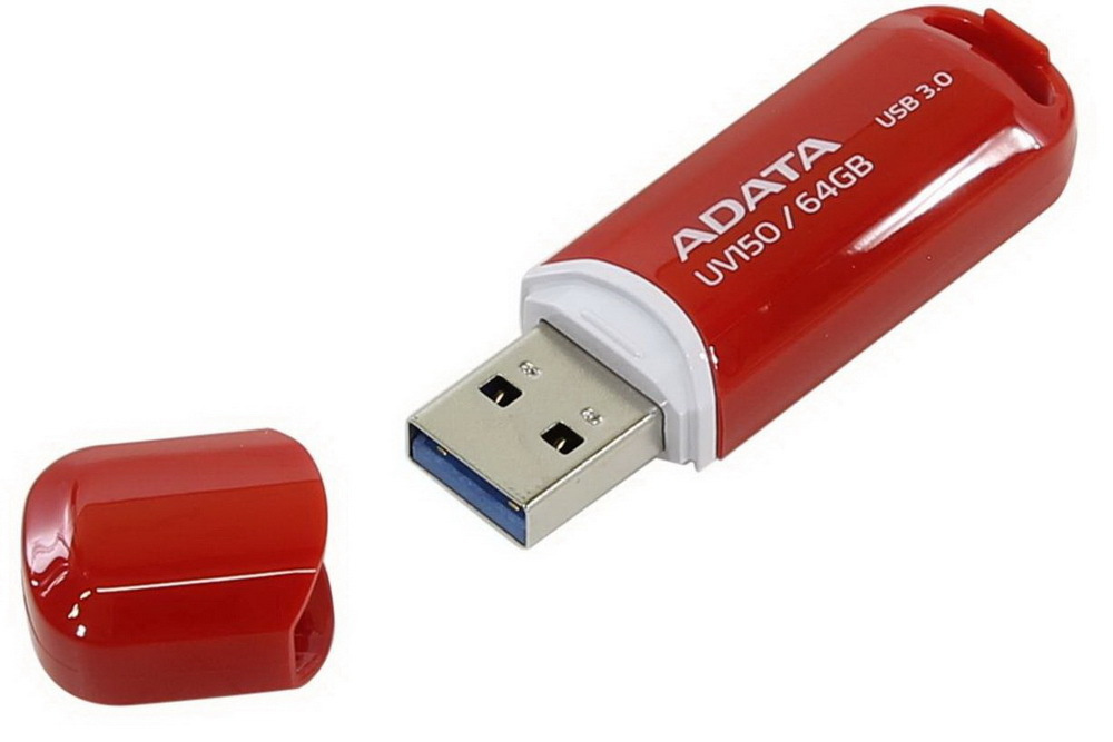 Флеш накопитель 64GB A-DATA UV150, USB 3.2, Красный #1