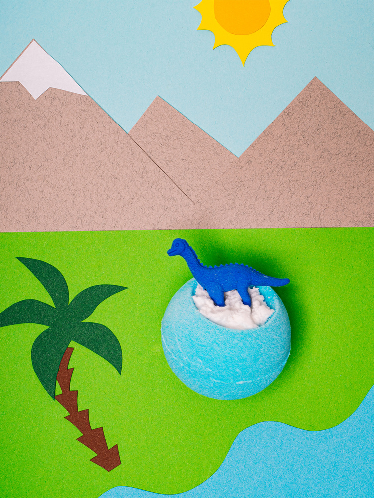 Bomb Master - Бурлящий шар - бомбочка для ванн "Динозаврики", шарик-гейзер шипящая соль для ванны 130гр, #1