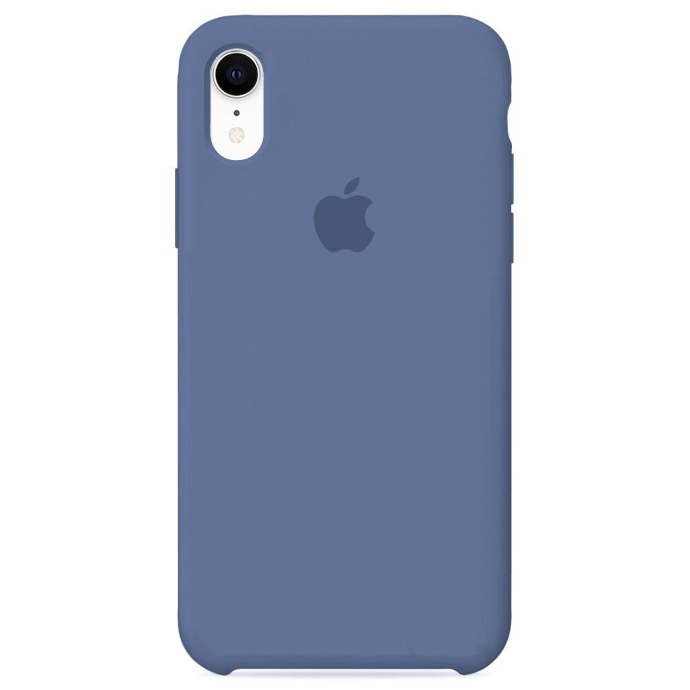 Силиконовый чехол для смартфона Silicone Case на iPhone Xr / Айфон Xr с логотипом, темный лед  #1