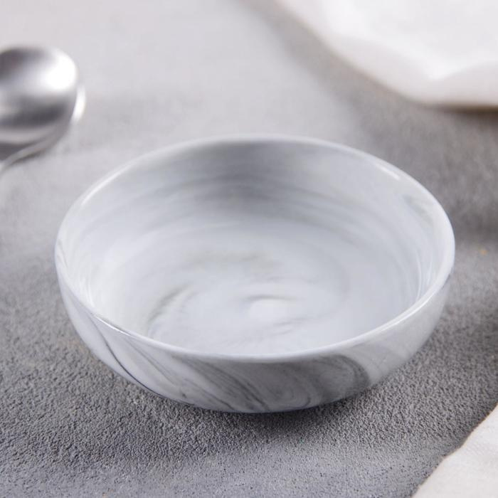 Соусник керамический Мрамор , 100 мл, d 8 см, цвет серый #1