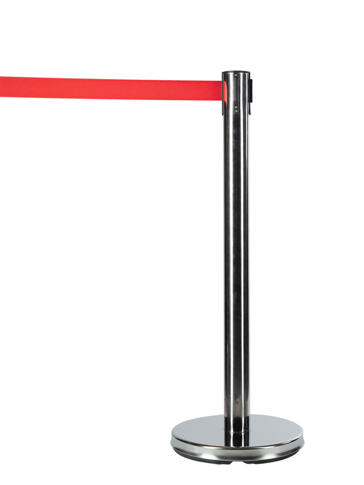 Мобильная стойка ограждения с вытяжной красной лентой 2 метра  #1