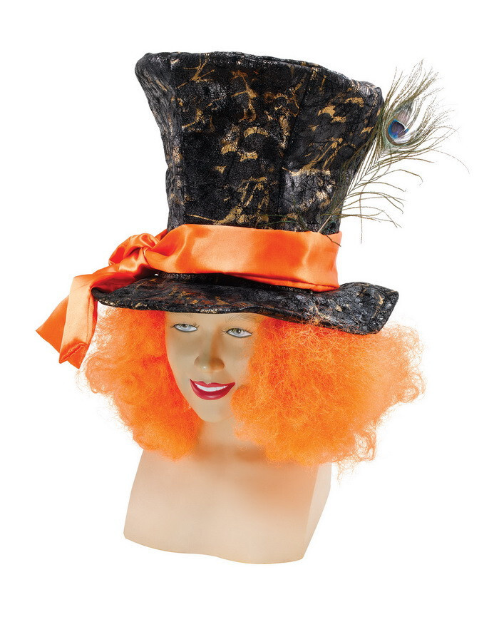 Мягкая шляпа шляпника с волосами р. 56-58 люкс/шляпник/Алиса в стране чудес/карнавальный головной убор/цилиндр/хэллоуин #1