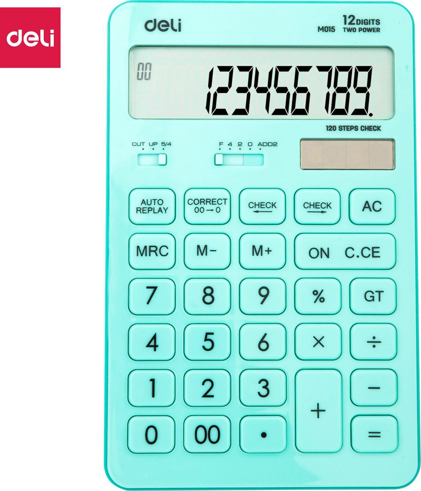 Настольный калькулятор Deli Touch EM01531, 12-разрядный, голубой  #1