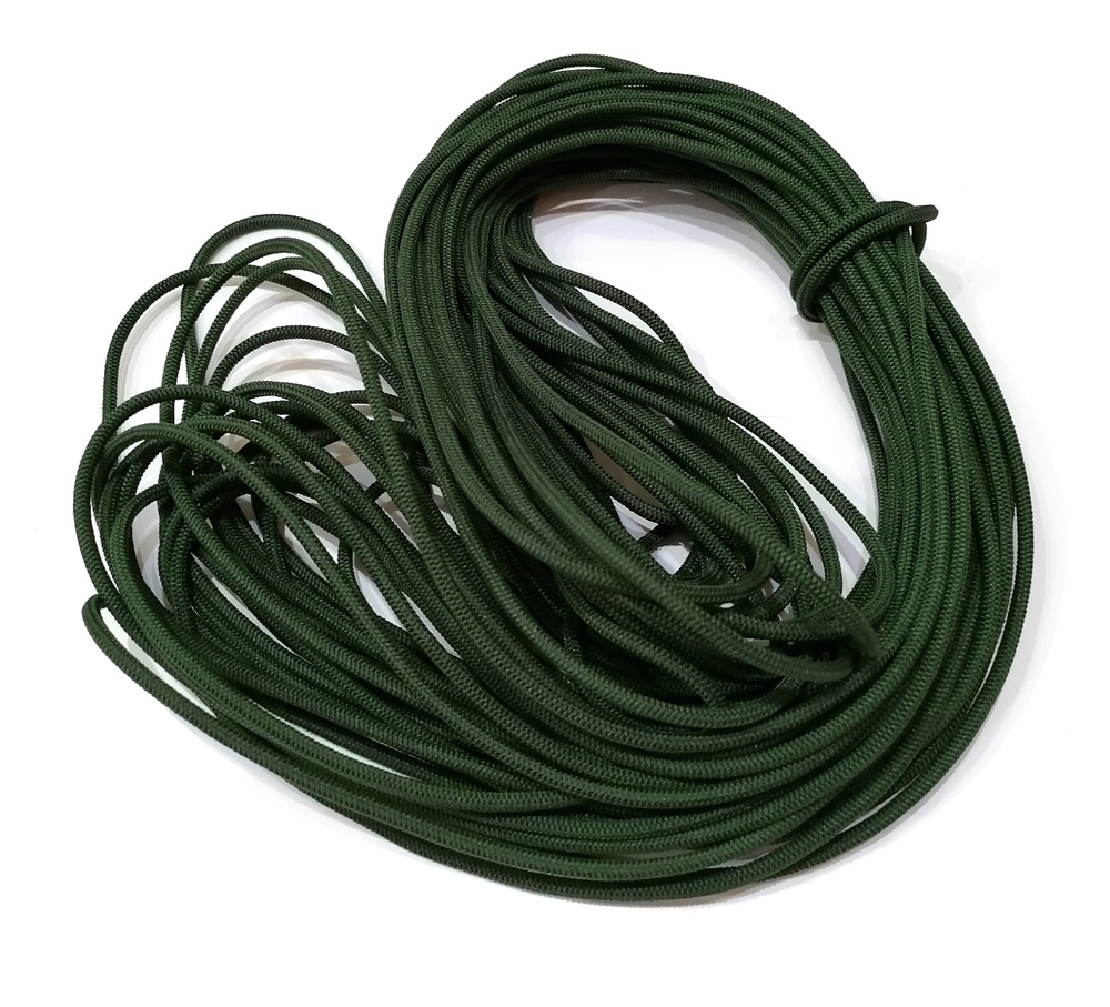 Эластичный шнур 3,5мм, круглое сечение, полиэстер, темно-зеленый, 25 метров  #1