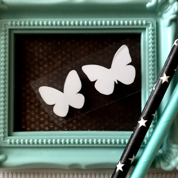 Рисунок из термотрансфера Бабочки, плёнка белая матовая, размер общий 5 см., 2 бабочки  #1