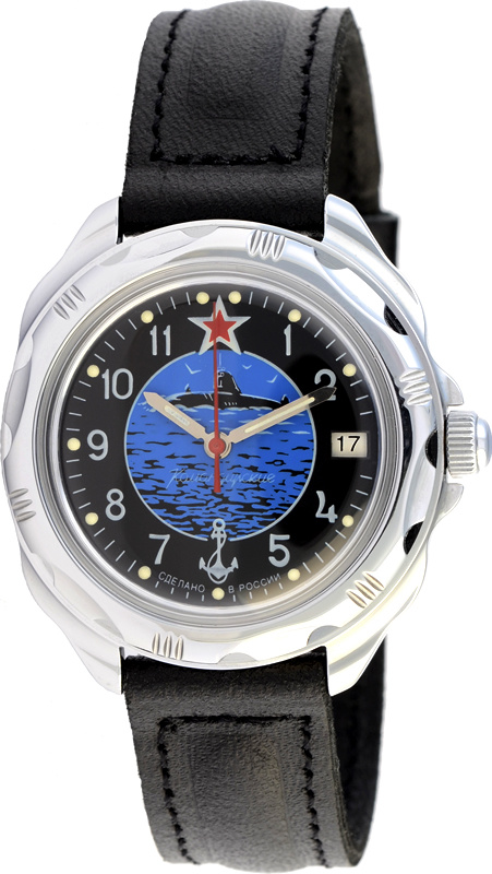 Механические наручные часы Восток Командирские 211163 с изображением подводной лодки  #1