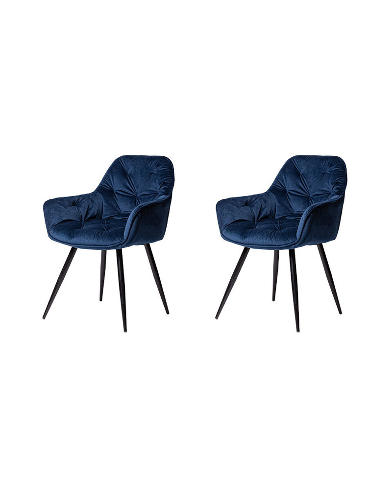 Велюровые стулья для гостиной и кухни, 2 шт, комплект обеденных стульев, DC 147-1 синий  #1