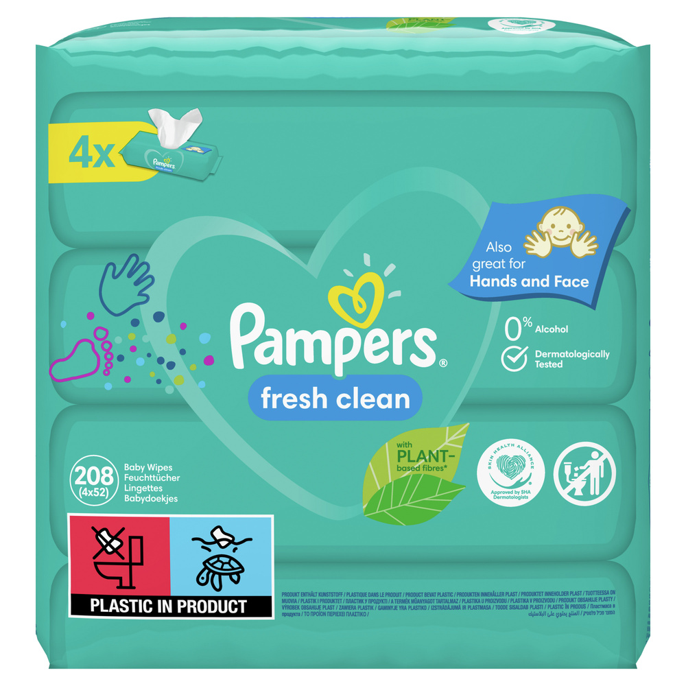 Детские влажные салфетки Pampers Fresh Clean 208 шт. #1