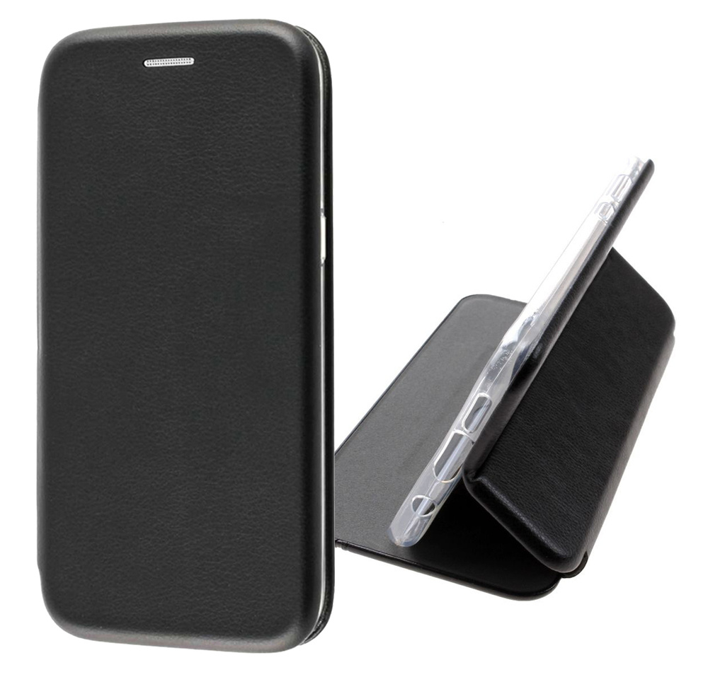 Чехол-книжка для айфон 13 про / iPhone 13 pro, силикон/экокожа, магнитная застежка, подставка, черный #1