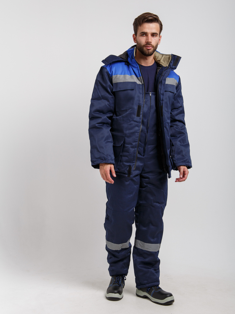 Костюм рабочий зимний, мужская рабочая одежда, спецодежда, униформа СИЗЫ, куртка + полукомбинезон  #1
