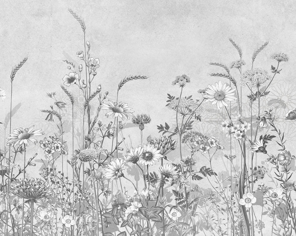 Фотообои флизелиновые на стену 3д GrandPik 4499 "Цветы в траве" (ШхВ), 300х240 см  #1