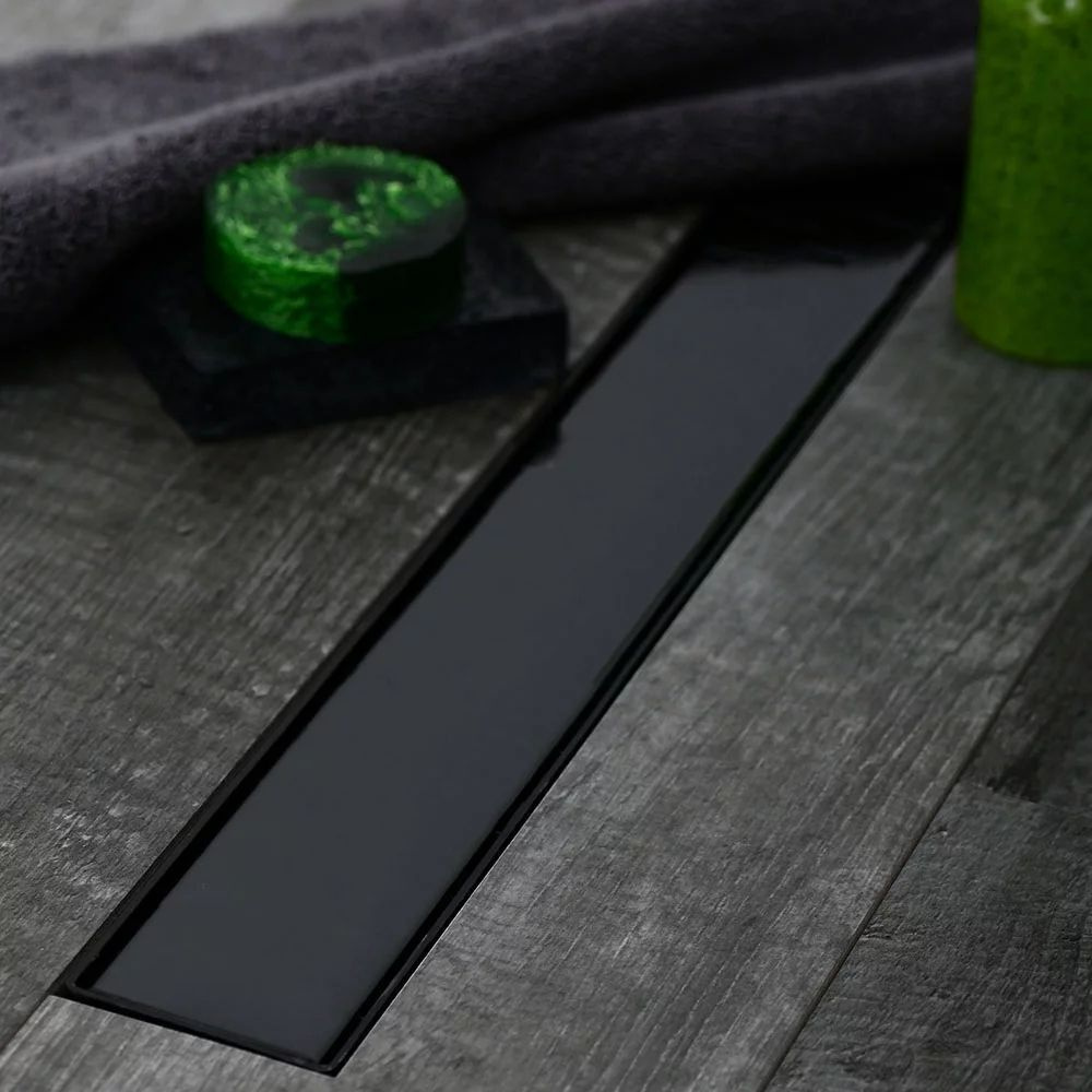 Душевой лоток (трап) Veconi Klasik/Floor Black 650 с решеткой для вставки плитки, Чехия  #1