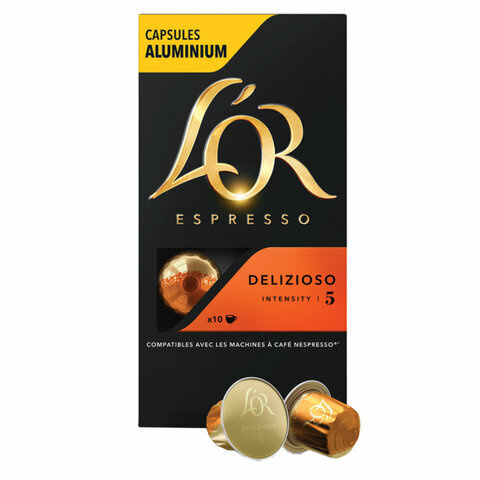 Кофе в алюминиевых капсулах LOR Espresso Delizioso для кофемашин Nespresso, 10 порций  #1