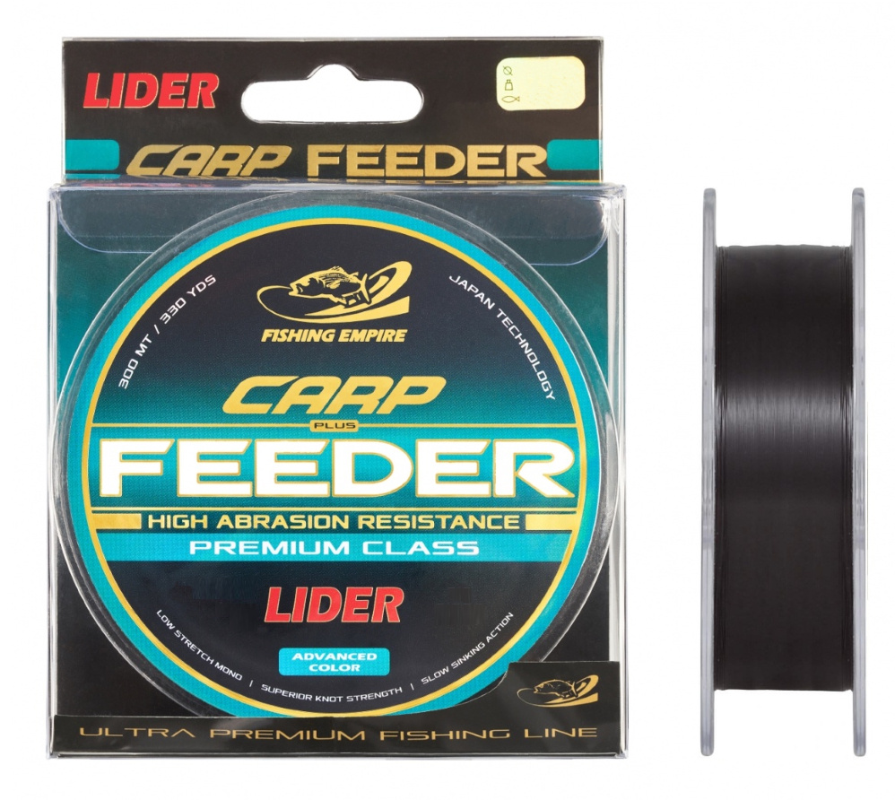 Леска монофильная LIDER CARP plus FEEDER BLACK 300 м (0,25 мм) #1