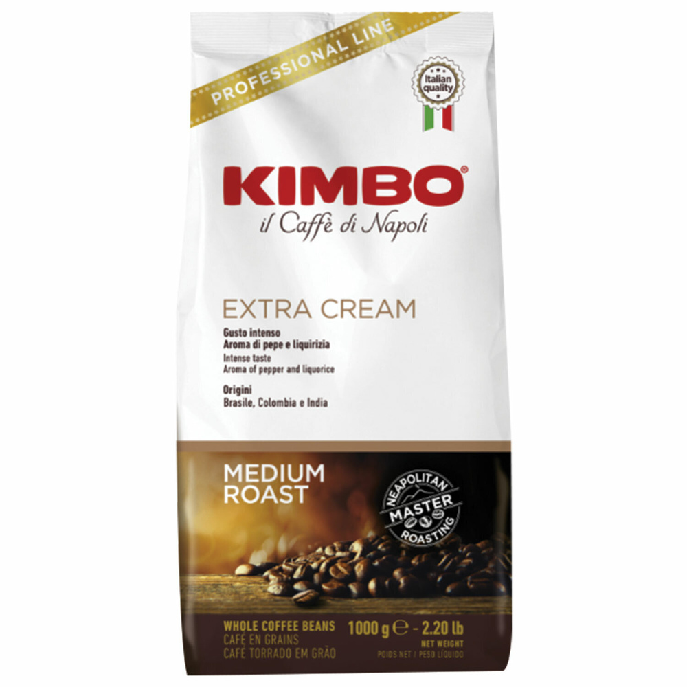 Кофе в зернах KIMBO "Extra Cream" 1 кг, ИТАЛИЯ. Комплект - 1шт. #1