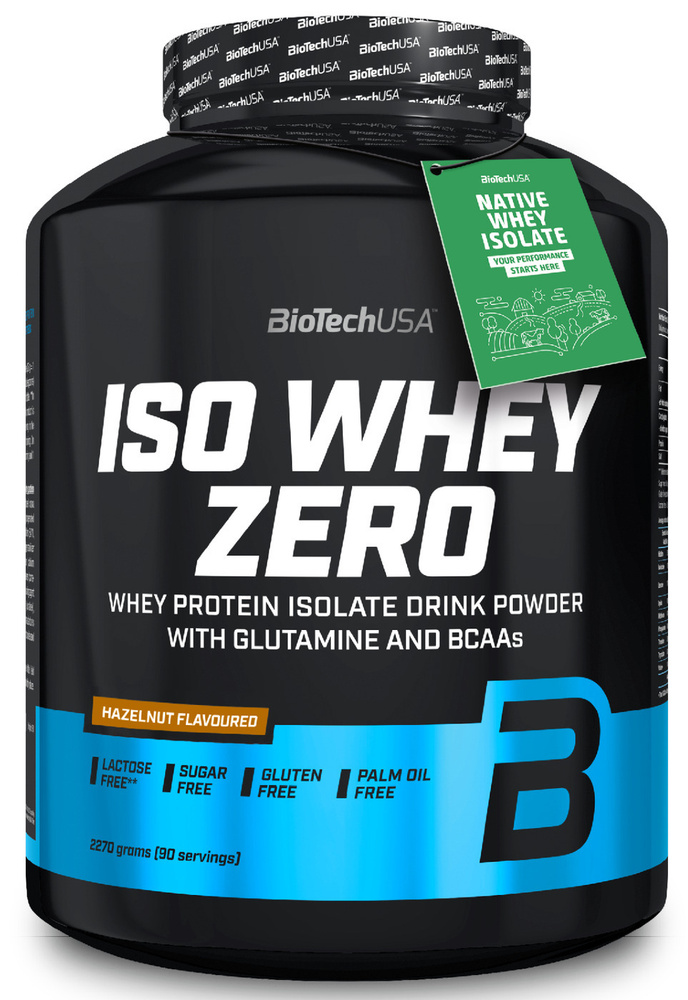 Сывороточный протеин изолят BioTechUSA Iso Whey Zero 2270 г. фундук #1