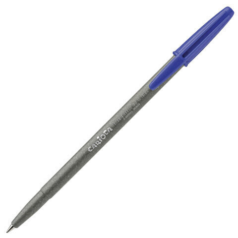 Ручка шариковая экологичная CARIOCA "ECOFamily", СИНЯЯ, линия письма 0,5 мм, 43110/02 10 шт.  #1