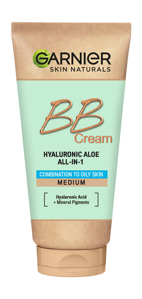BB-крем для смешанной и жирной кожи лица Натурально-бежевый Garnier ВB Сream Hyaluronic Aloe All-in-1 #1