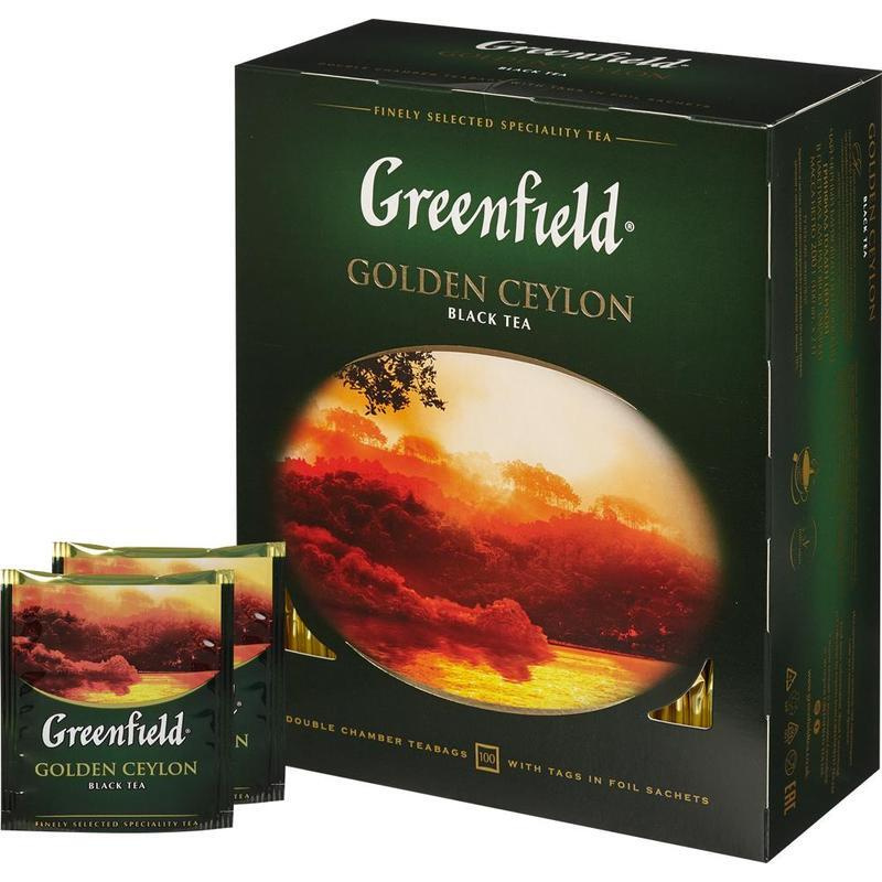 Чай "Greenfield" Golden Ceylon" черный 100пак.*2гр. 5 шт. #1