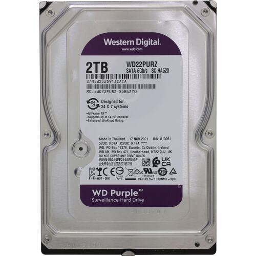 Western Digital 2 ТБ Внутренний жесткий диск (WD22PURZ)  #1