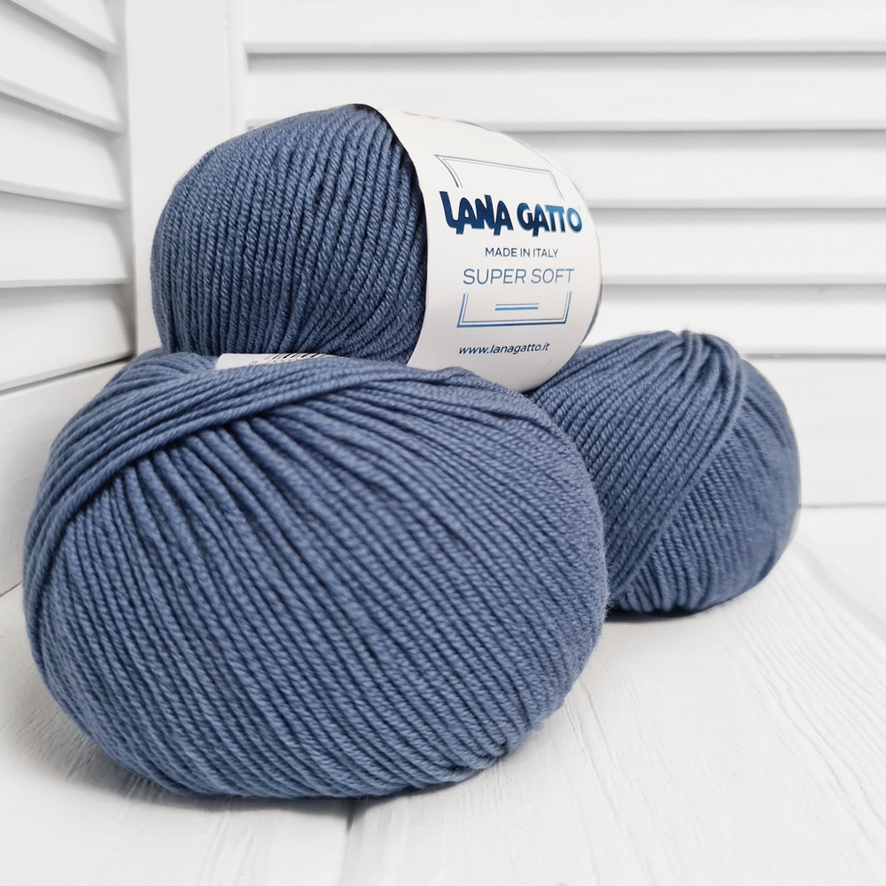 Пряжа Lana Gatto - Super Soft (10173 - серо-синий), 125м/50г, 3 шт. (Лана Гатто - Супер Софт/Supersoft) #1