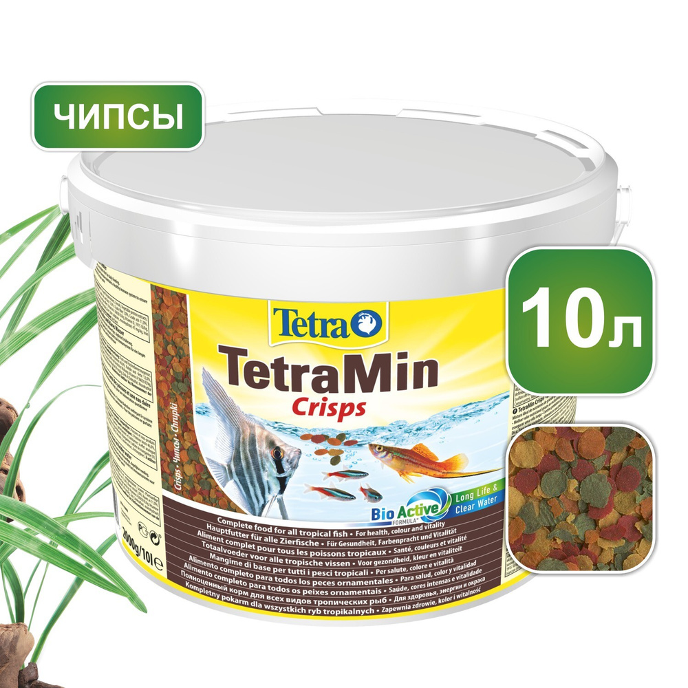 Корм для рыб Tetra TetraMin Crisps 10 л, чипсы для всех видов аквариумных рыб  #1