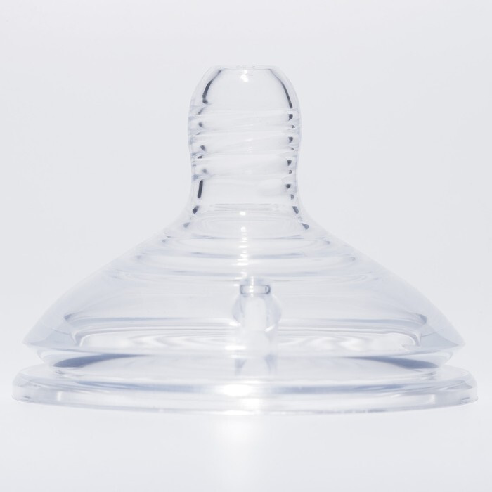 Соска силиконовая, антиколиковая на бутылочку, 6мес., широкое горло, 60мм, быстрый поток  #1