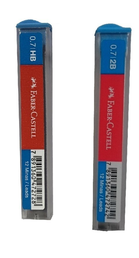 Грифели Faber-Castell Polymer 0,7 мм, твердость HB + 2B, 2 тубы по 12 шт. #1