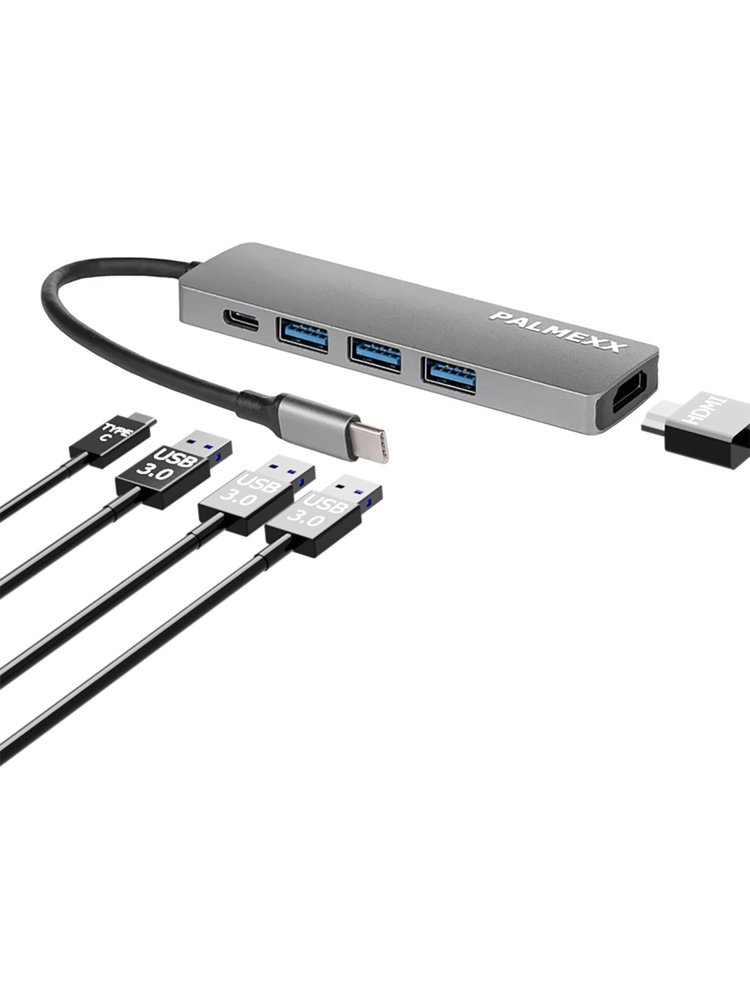 Хаб PALMEXX USB-C to HDMI+3*USB3.0+USBC /HUB-074 #1