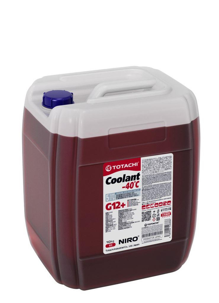 Антифриз красный TOTACHI NIRO COOLANT RED G12+, -40C, 10 литров #1