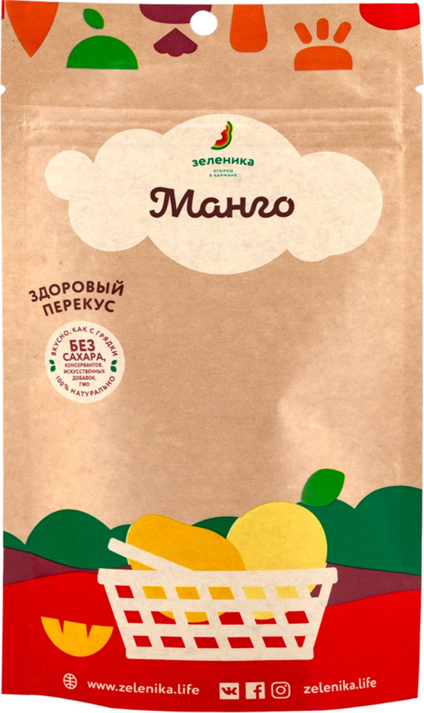 Снеки фруктовые ЗЕЛЕНИКА Здоровый перекус, из манго, 20 г - 5 шт.  #1