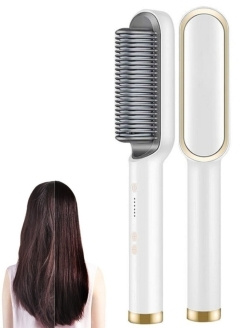 Расческа -выпрямитель для волос, с турмалиновым покрытием и антистатическим эффектом  #1