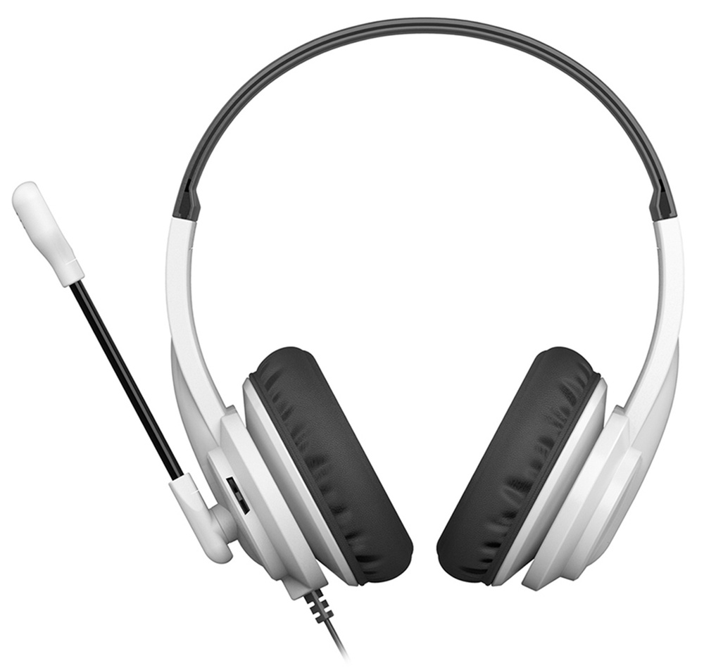 Наушники с микрофоном A4Tech HU-10 черный/белый 2м накладные USB  #1