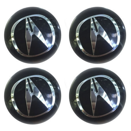 Наклейки на диски Acura 56 мм сфера черные/ Наклейки 4 шт на колпачки дисков Acura диаметр 56 мм  #1