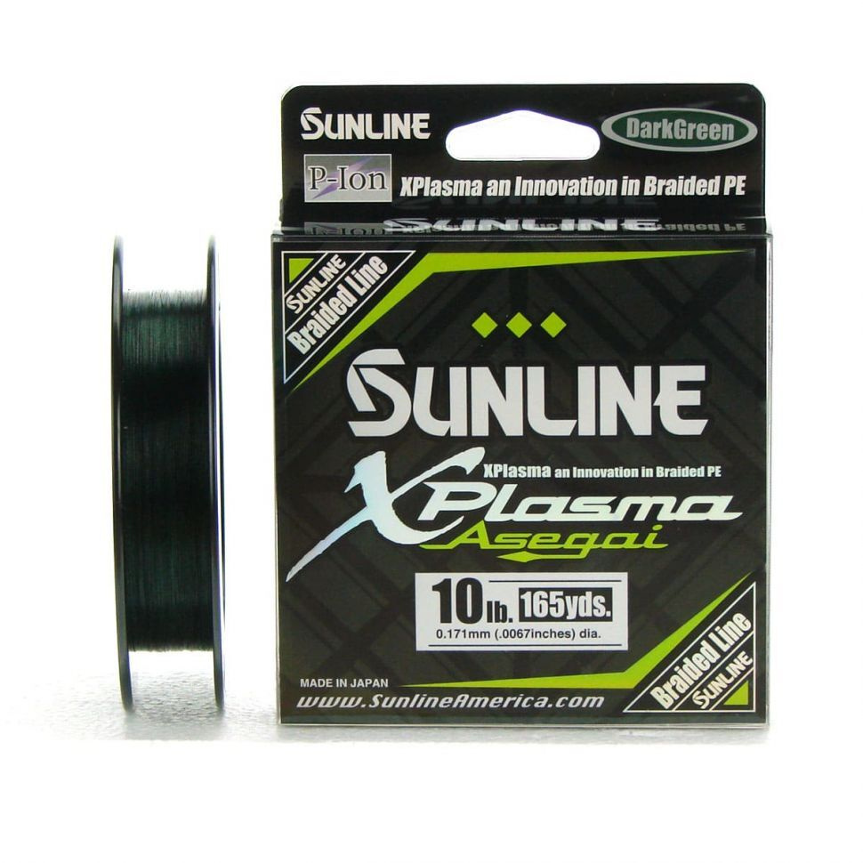 Плетеный шнур Sunline XPlasma Asegai 150m (DG) 16LB, 1.5PE, 7.3kg, Dark Green #1