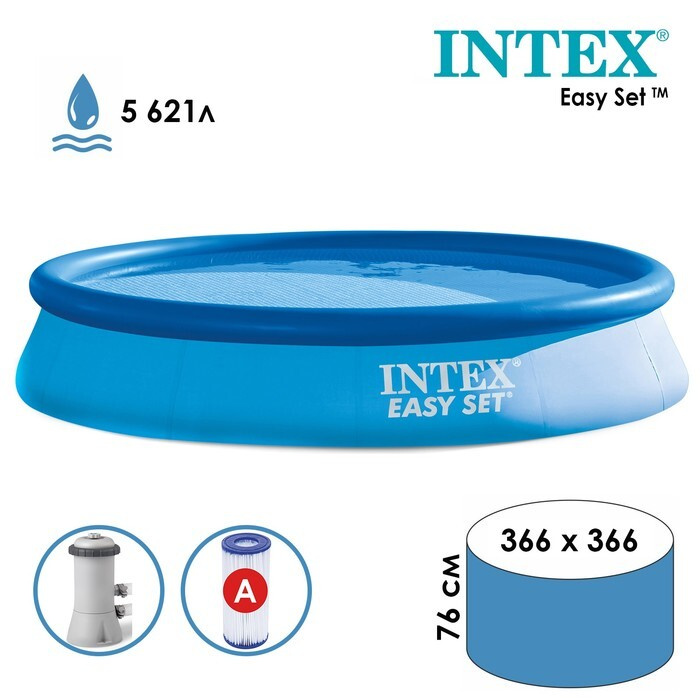 Бассейн надувной Easy Set, 366 х 76 см, фильтр-насос, 28132NP INTEX. Товар уцененный  #1