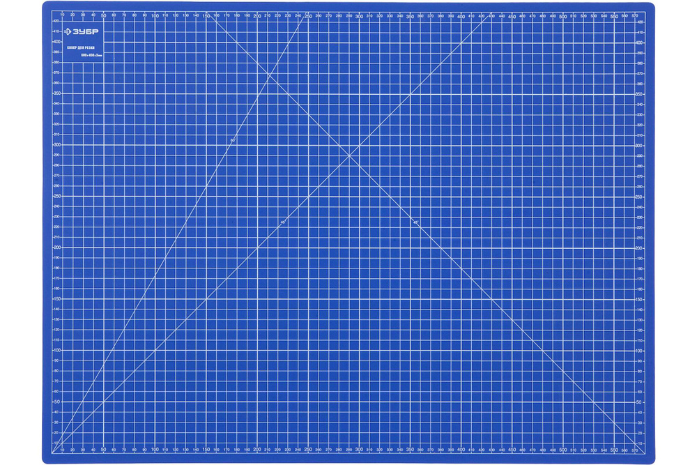 Коврик ЗУБР "ЭКСПЕРТ", непрорезаемый, 3мм, цвет синий, 600х450 мм, 09901  #1
