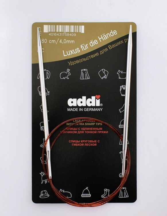 Спицы Addi №4 - 80 см для вязания круговые с удлиненным кончиком  #1