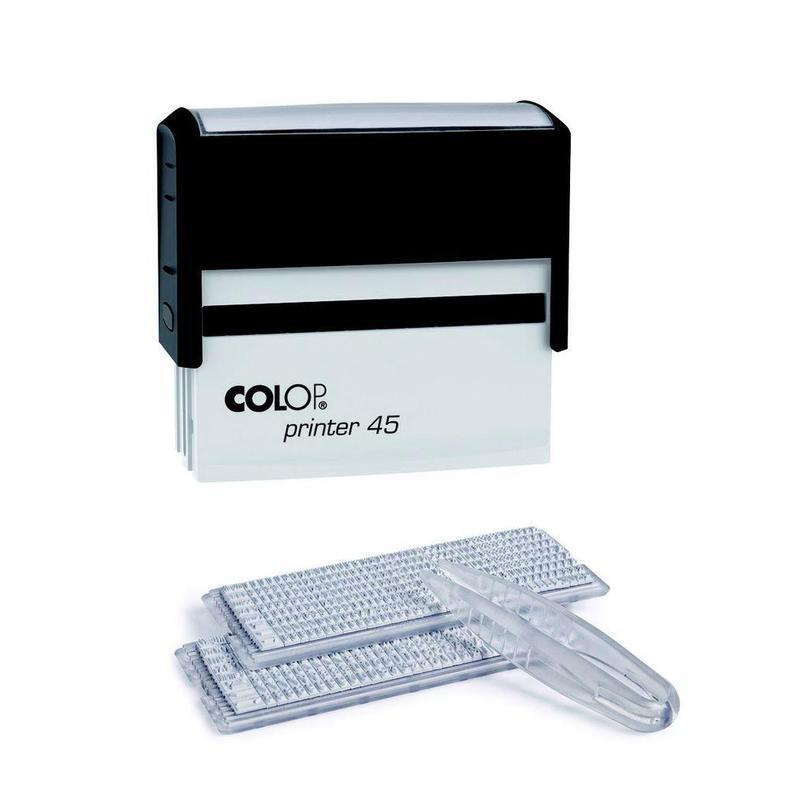 Штамп самонаборный Colop Printer 45-Set-F (25х82мм, 7/5 строк, съемная рамка, текст, 2 кассы)  #1