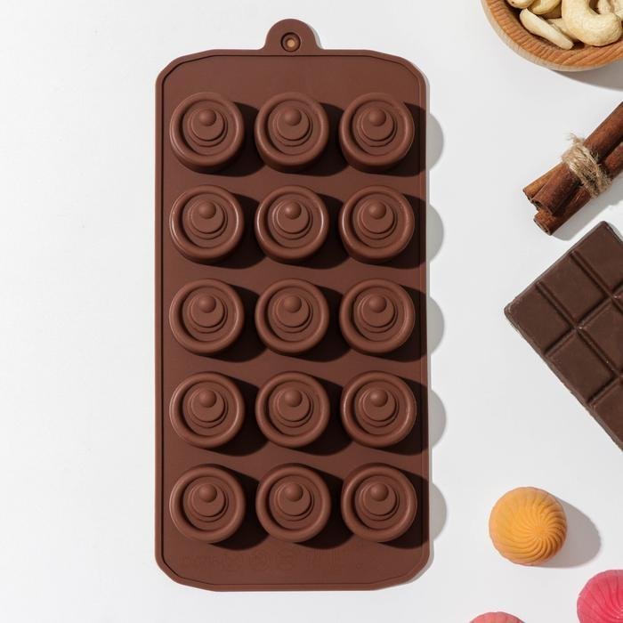 Форма для шоколада "Шоколадное удовольствие", 22х10 см, 15 ячеек  #1