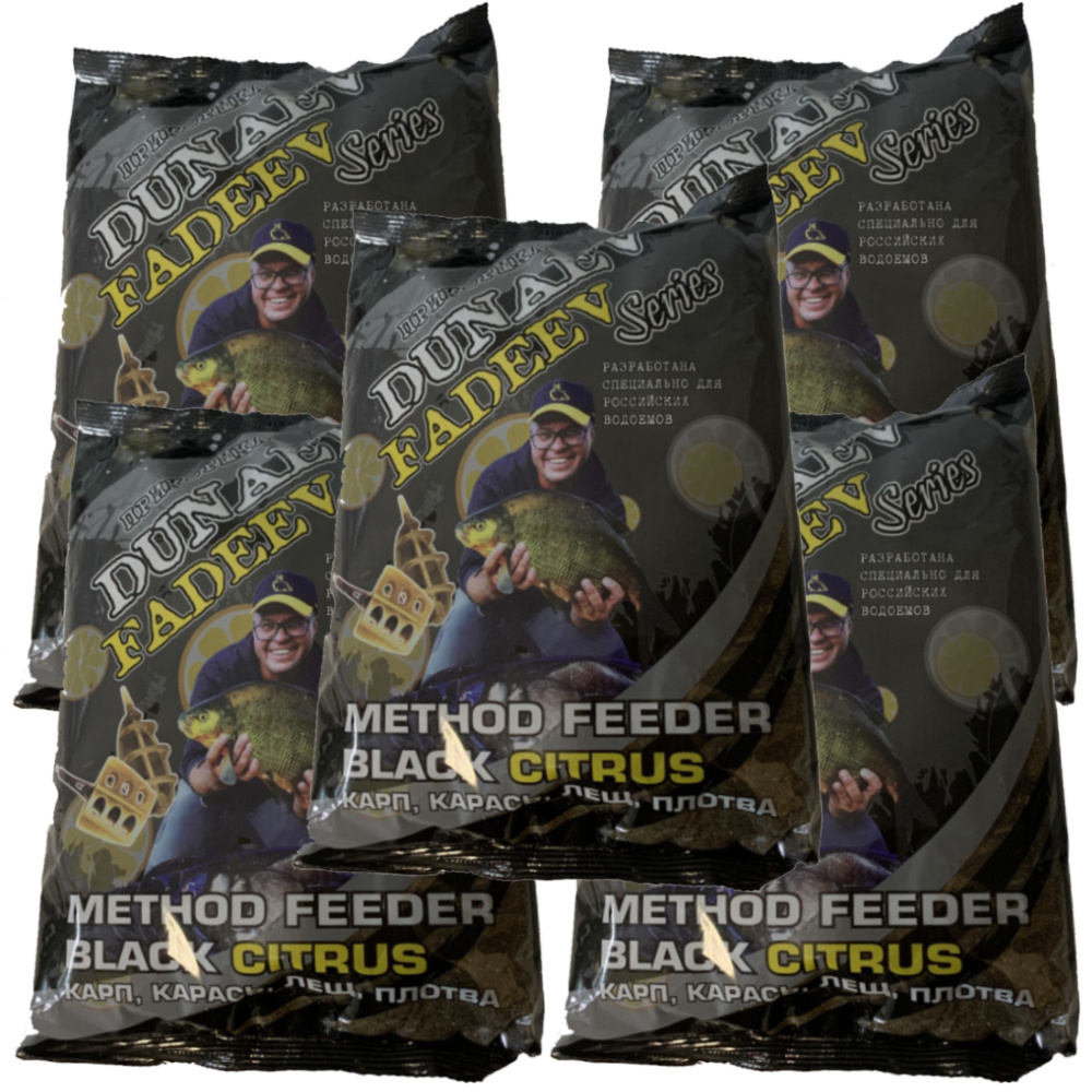 Прикормка DUNAEV-FADEEV Method Feeder Black Citrus (Цитрус Чёрная) (5 упаковок/ 5 кг)  #1