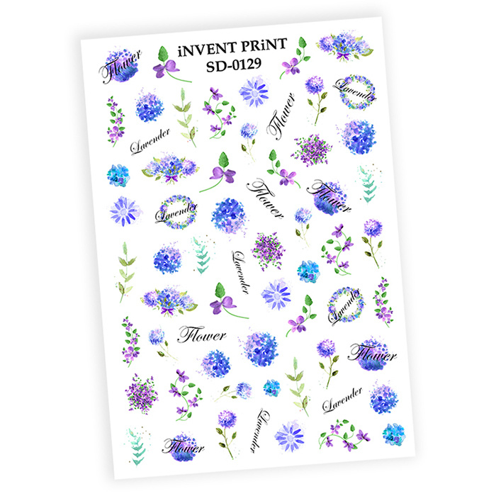 iNVENT PRiNT водные наклейки для ногтей Цветы #1