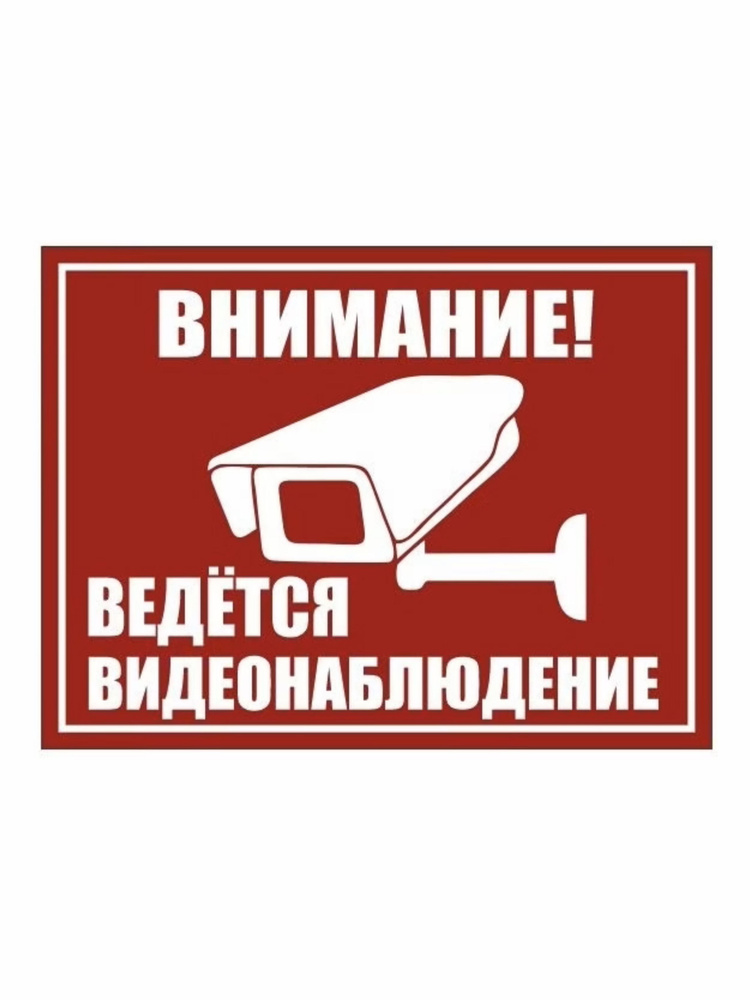 Табличка Видеонаблюдение 21х28см VD16, уличная, ламинированная, влагостойкая, ПВХ  #1