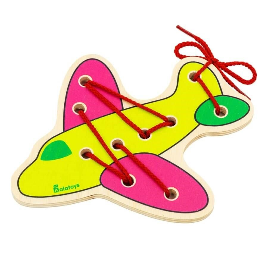 Развивающая игрушка для детей Шнуровка "Самолет" #1