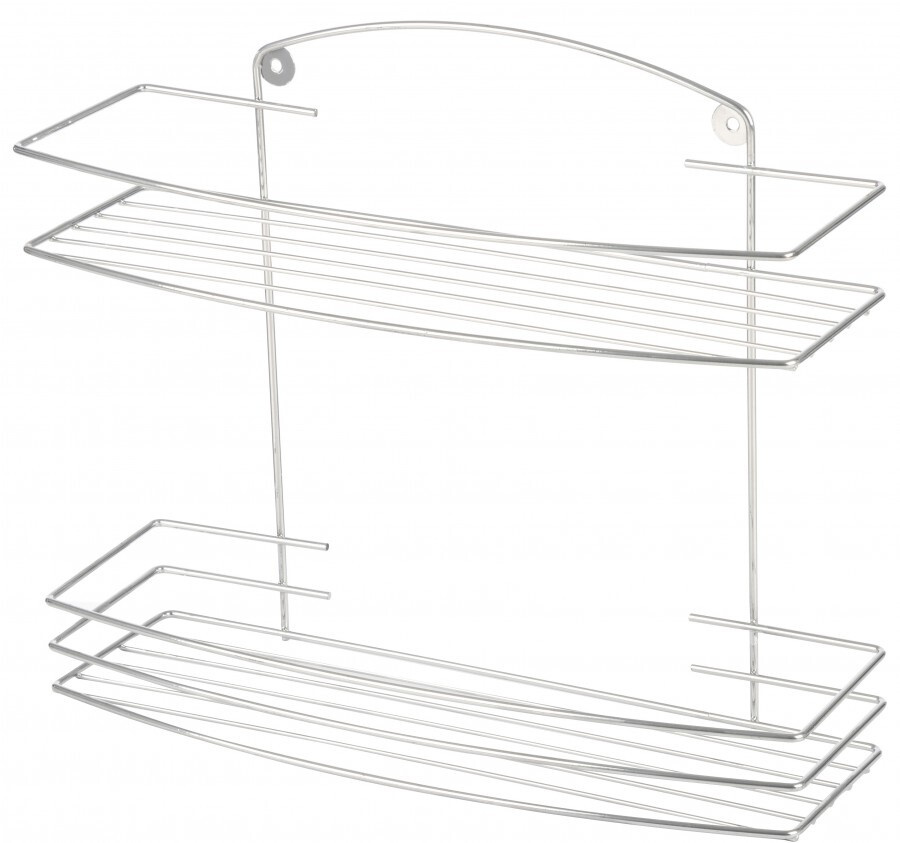 Полка для ванной настенная 2-х ярусная Lecco 35*27*13см, хром. металл, 310863, Рыжий Кот (арт. 799258) #1