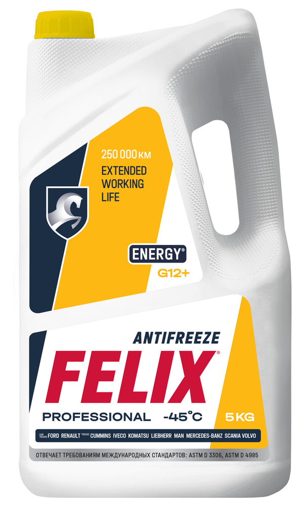 Антифриз Felix Energy, G12+, желтый готовый, 5 кг #1