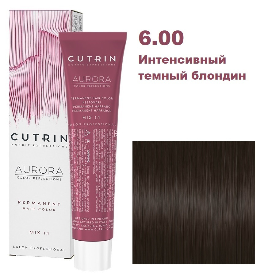 Cutrin Aurora Крем краска для окрашивания волос для профессионального и домашнего использования 6.00 #1