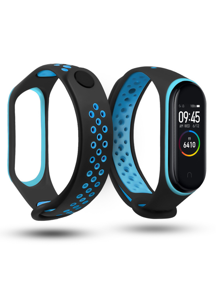 Ремешок для фитнес-браслета Xiaomi Mi Band 3 и Mi Band 4 силиконовый с перфорацией  #1