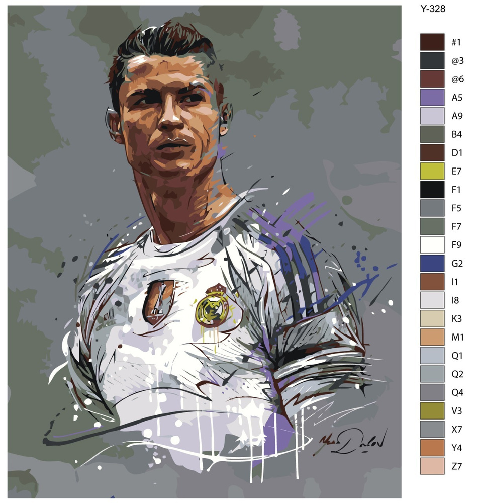 Картина по номерам Y-328 "Футболист Криштиану Роналдо. Реал Мадрид" 40х50  #1