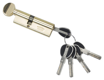 Цилиндровый механизм (личинка для замка)с перфорированными ключами. ключ-вертушка. CW35/55 (90mm) PB #1